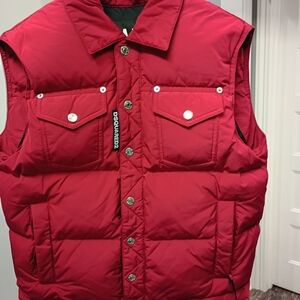 Dsquared2 Men's Red Puffer Vest US Size Small New